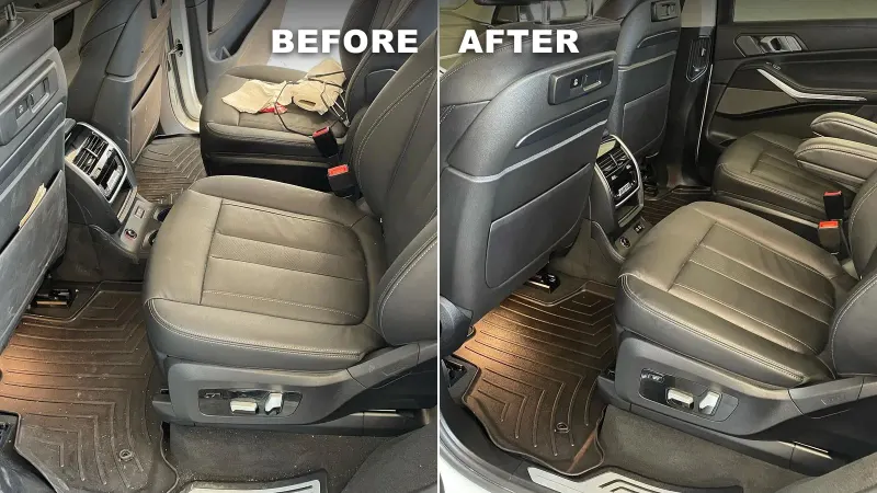 Before and after bmw x5 · interior detailing at Golden Auto Detailing in Lincoln, NE